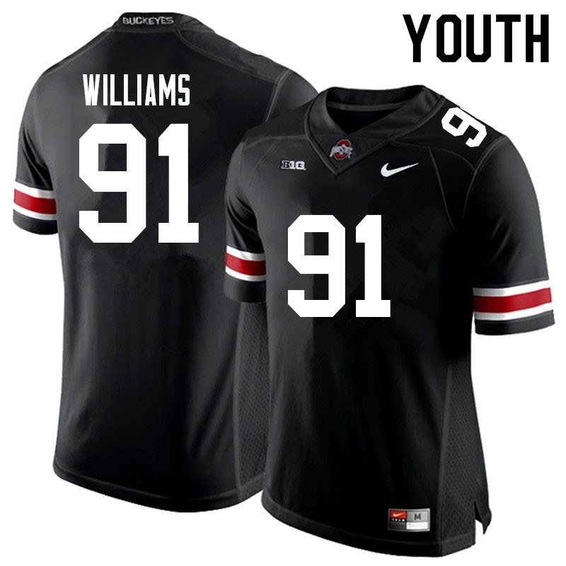 Ohio State Buckeyes Tyleik Williams Youth #91 Black Authentic Stitched College Football Jersey